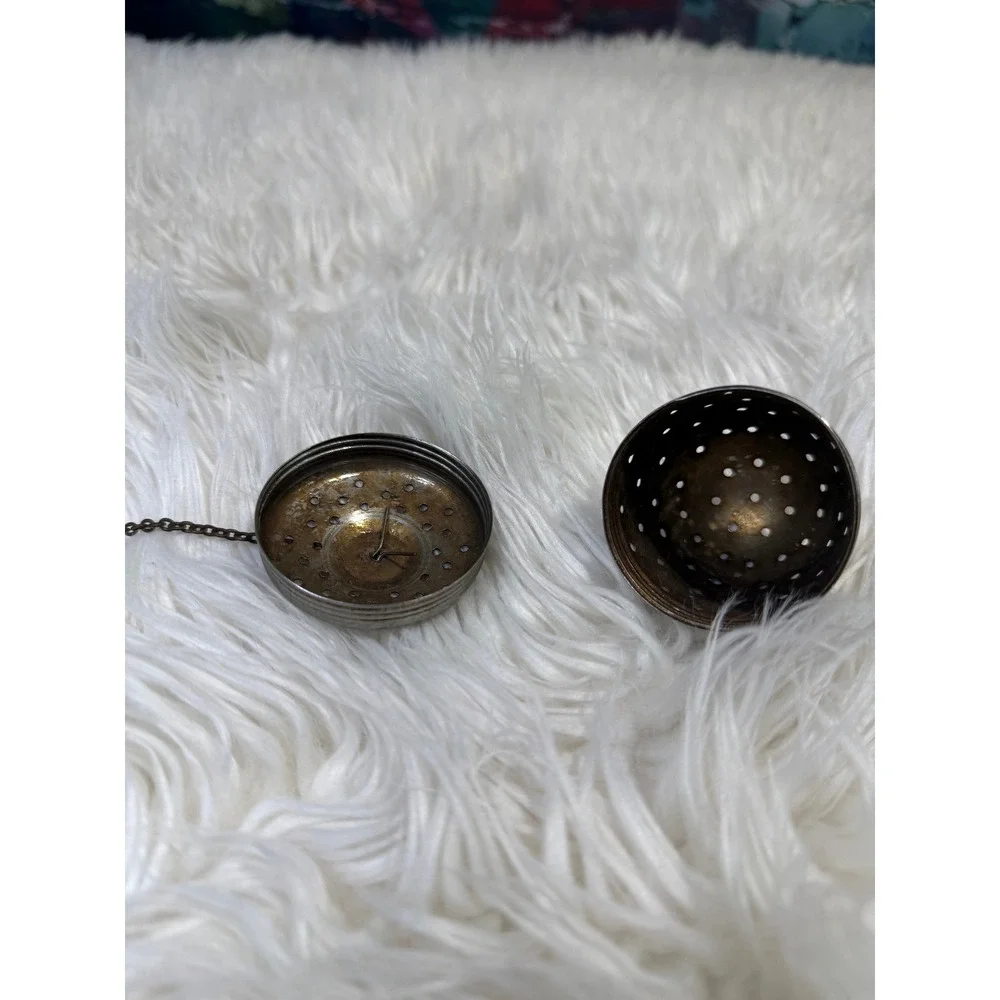 Vintage Stainless Steel Acorn Tea Infuser Loose Leaf Steeper with Chain Hook